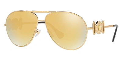 Shop Versace Unisex 65mm Sunglasses In Gold