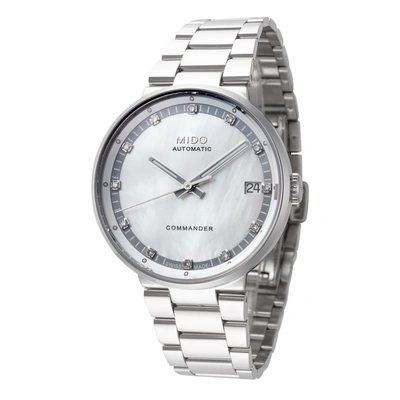 Shop Mido Women's M0142071111680 Commander Ii 33mm Automatic Watch In Silver