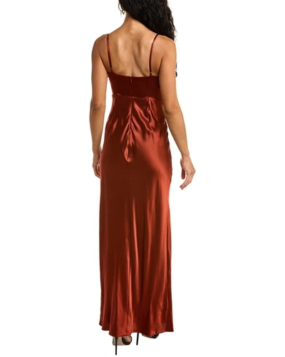 Shop Nicholas Satin Silk Gown In Red