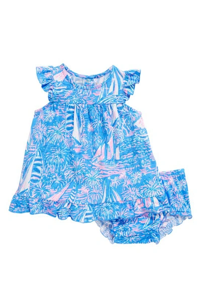 Shop Lilly Pulitzer Cecily Cotton Dress & Bloomers Set In Boca Blue Its A Sailabration
