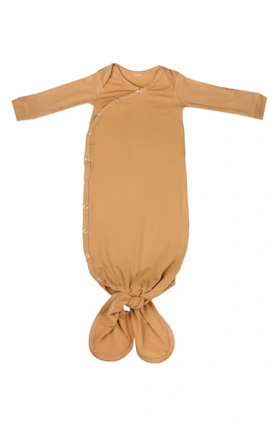 Shop Copper Pearl Newborn Knotted Gown In Dune