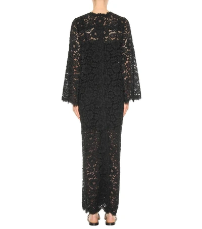 Shop Dolce & Gabbana Lace Maxi Dress In Black
