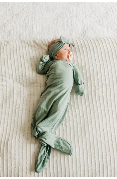 Copper Pearl Newborn Knotted Gown In Briar