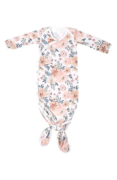 Shop Copper Pearl Newborn Knotted Gown In Autumn