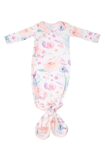 Copper Pearl Newborn Knotted Gown In Bloom