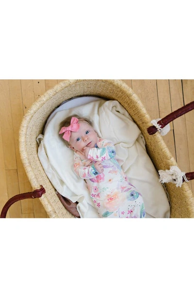 Copper Pearl Newborn Knotted Gown In Bloom