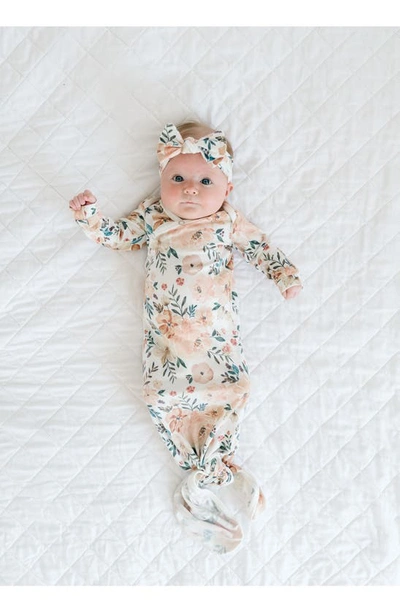 Shop Copper Pearl Newborn Knotted Gown In Autumn