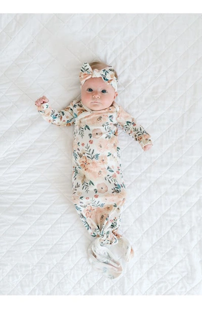 Copper Pearl Newborn Knotted Gown In Autumn