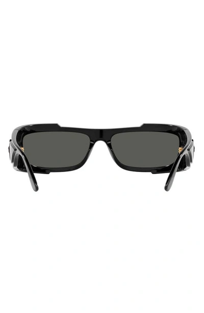 Shop Versace 67mm Rectangular Sunglasses In Black