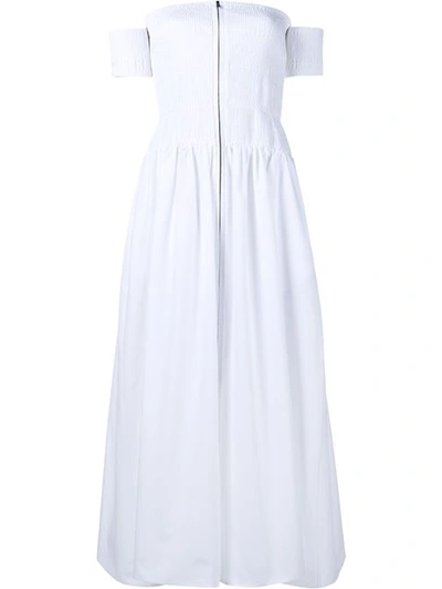 Fendi Off-shoulder Smock Dress In White