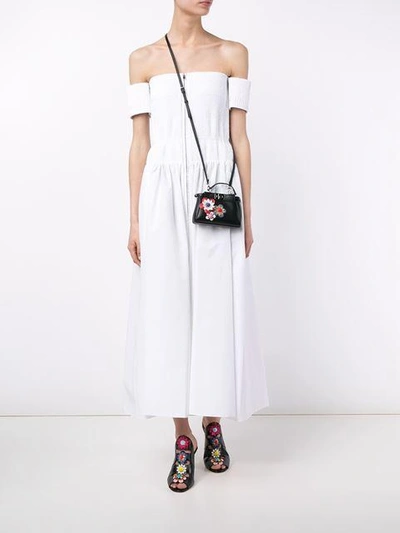 Shop Fendi Off-shoulder Smock Dress In White