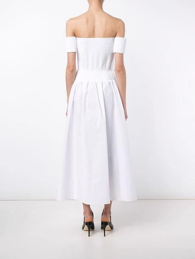 Shop Fendi Off-shoulder Smock Dress In White