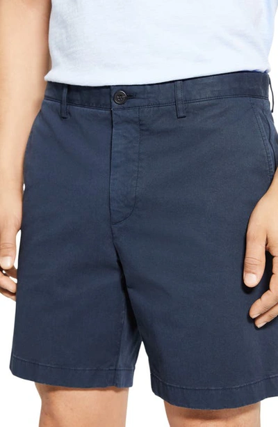 Shop Theory Zaine Stretch Cotton Chino Shorts In Baltic