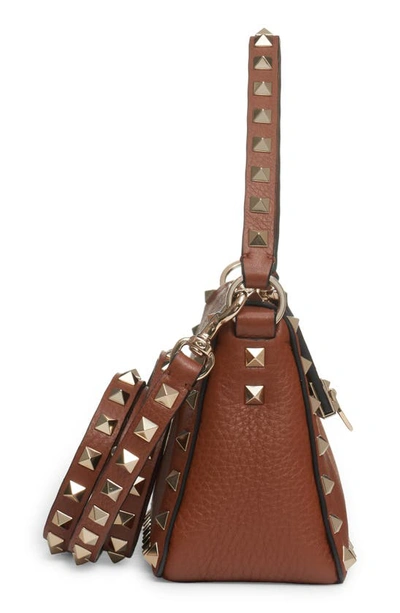 Shop Valentino Small Rockstud Leather Shoulder Bag In Selleria