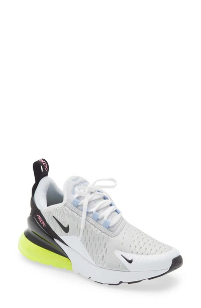 Shop Nike Air Max 270 Sneaker In Platinum/ Black/ Volt/ White