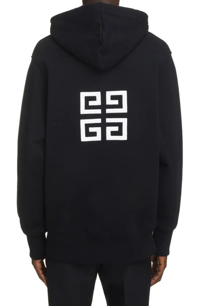 Shop Givenchy Embroidered Logo Cotton Hoodie In 001-black