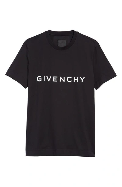 Shop Givenchy Logo Slim Fit Cotton T-shirt In Black