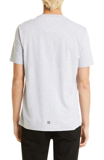 Shop Givenchy Logo Slim Fit Cotton T-shirt In Light Grey Melange