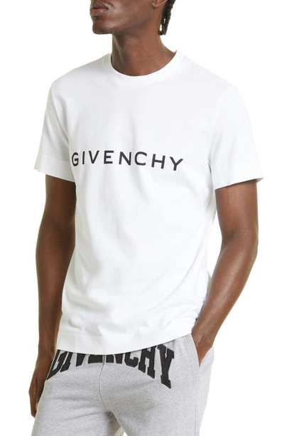 Shop Givenchy Logo Slim Fit Cotton T-shirt In White