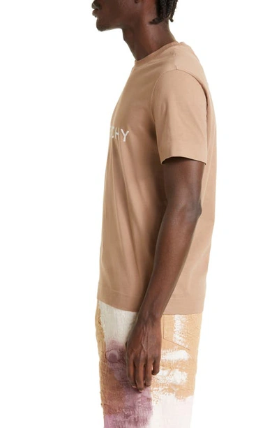 Shop Givenchy Logo Slim Fit Cotton T-shirt In Beige/ Camel
