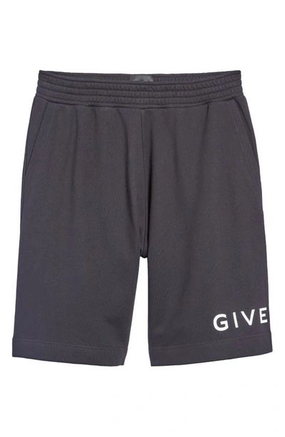 Shop Givenchy Logo Boxy Fit Cotton Fleece Sweat Shorts In Black