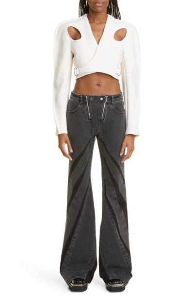 Dion Lee Darted Flared Jeans In Black