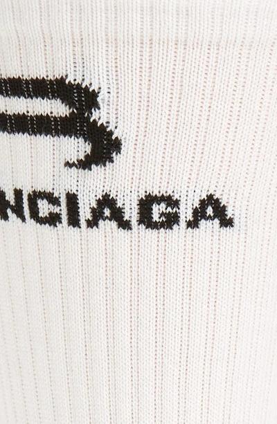 Shop Balenciaga Sporty B Tennis Socks In White/ Black