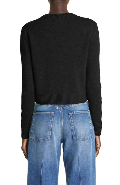 Shop The Elder Statesman Simple Crop Cashmere Sweater In Black