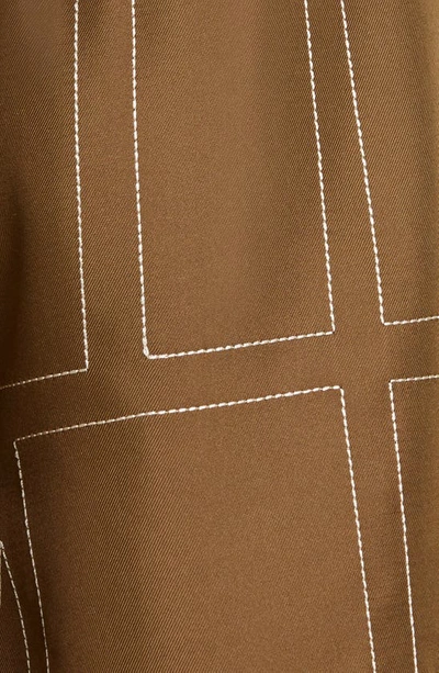 Shop Totême Monogram Embroidered Silk Twill Pajama Shorts In Mocha