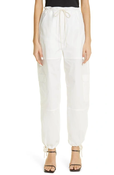 Shop Totême Organic Cotton Poplin Cargo Trousers In White