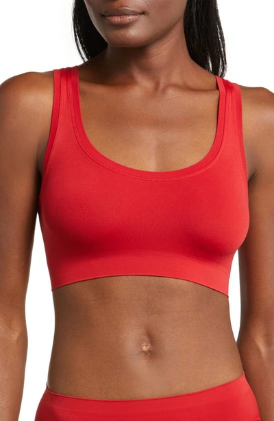 Shop Hanro Touch Feeling Sports Bra In Garnet Red