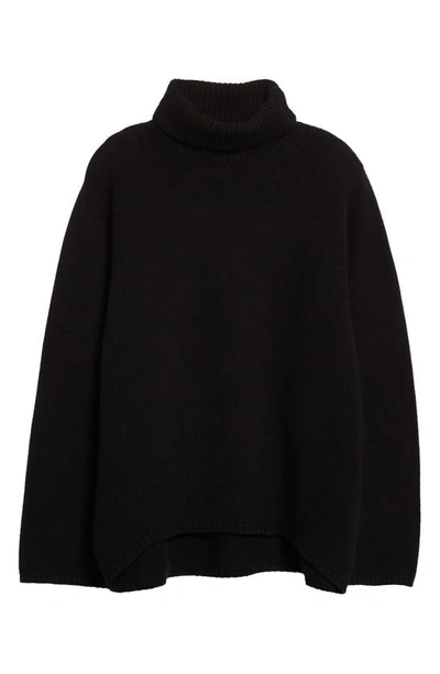 Shop Totême Oversize Wool & Cashmere Turtleneck Sweater In Black