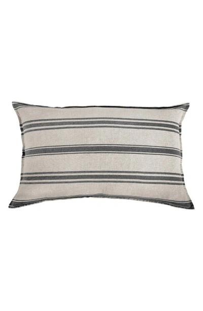 Shop Pom Pom At Home Jackson Stripe Linen Sham In Flax/ Midnight