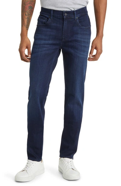 7 For All Mankind Slimmy Luxe Performance Plus Slim Fit Tapered Jeans In Deep Blue