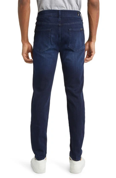 7 For All Mankind Slimmy Luxe Performance Plus Slim Fit Tapered Jeans In Deep Blue