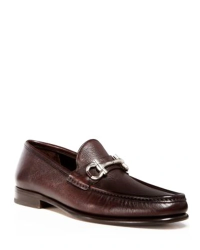 Shop Ferragamo Saddle Pebble Loafers In Hickory