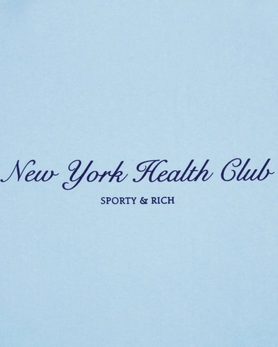 Shop Sporty And Rich Ny Health Club Flocked Sweatpant In Blue