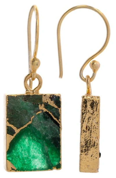 Saachi Gemstone Necklace & Earrings Set In Green
