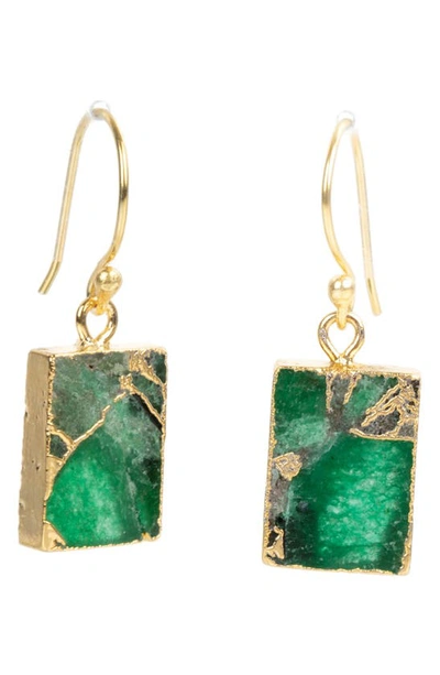 Saachi Gemstone Necklace & Earrings Set In Green