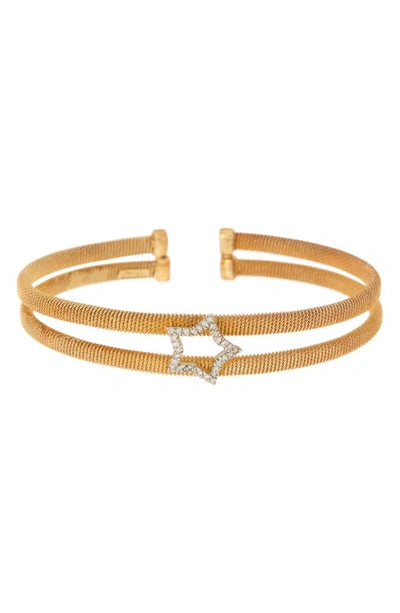 Shop Meshmerise Diamond Bangle Bracelet In Yellow