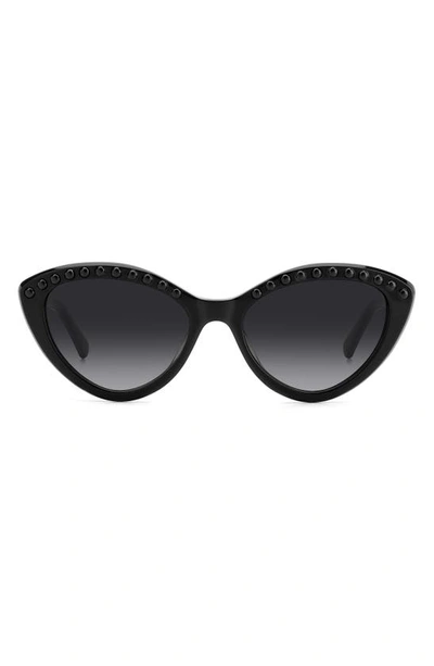 Shop Kate Spade Junigspear 55mm Gradient Cat Eye Sunglasses In Black/ Grey Shaded