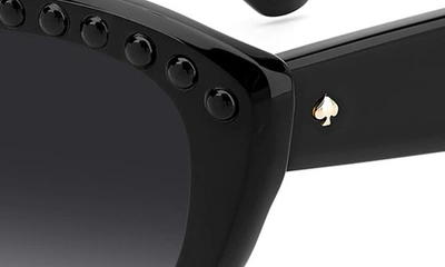 Kate Spade Junigspear 55mm Gradient Cat Eye Sunglasses In Black/ Grey Shaded