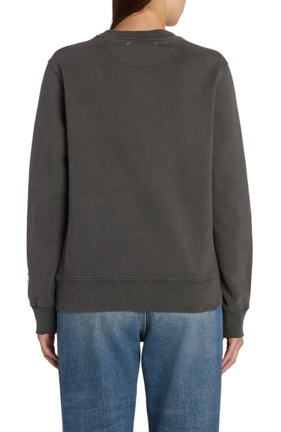 Shop Golden Goose Crystal Embellished Cotton Sweatshirt In Anthracite