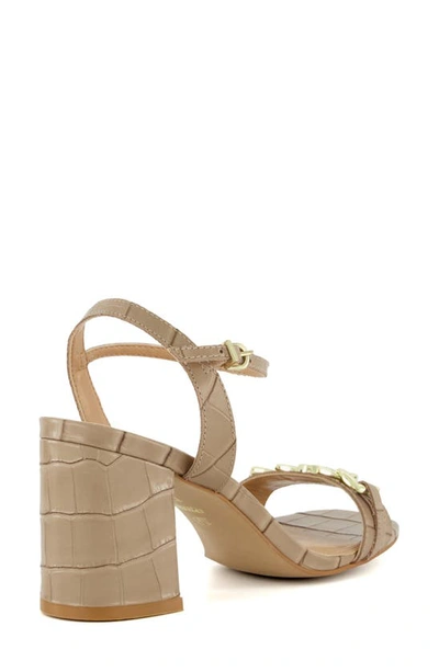 Dune London Manual Ankle Strap Sandal In Taupe