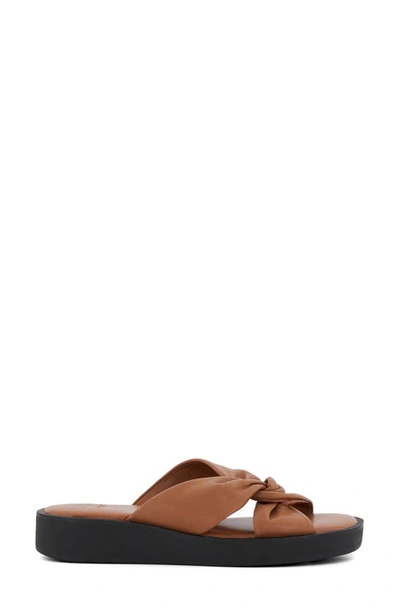 Dune London Lizo Platform Slide Sandal In Tan