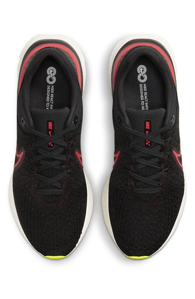 Nike React Infinity Run Flyknit 3 Running Shoe In Black/ Siren Red/ Volt