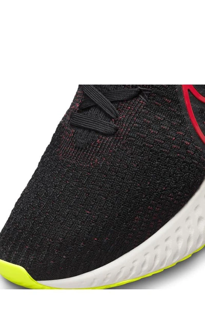 Shop Nike React Infinity Run Flyknit 3 Running Shoe In Black/ Siren Red/ Volt