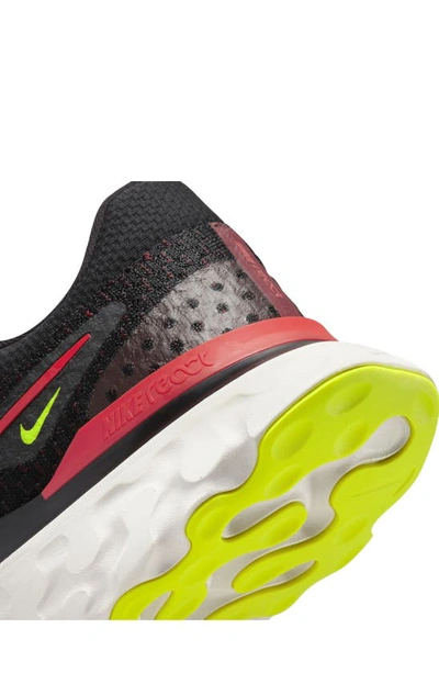 Nike React Infinity Run Flyknit 3 Running Shoe In Black/ Siren Red/ Volt