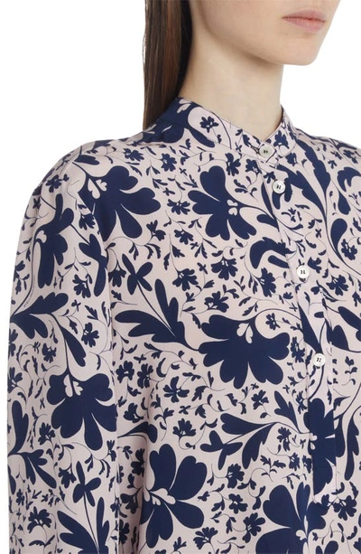 Shop Stella Mccartney Floral Silk Shirt In 8488 Multicolor Pink