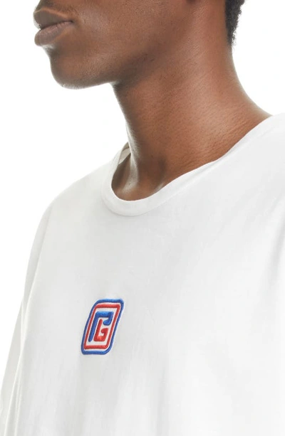Shop Balmain Embroidered Pb Monogram T-shirt In White Multi